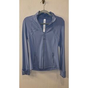 Lululemon Define Nulu Full Length Jacket Washed Denim Blue Sz 8